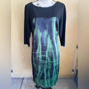 Elie Tahari Elegant Black and Green Dress